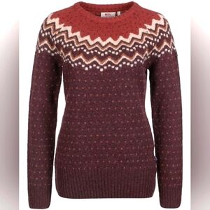 *nwt* fjallraven övik knit sweater women's size s in dark garnet